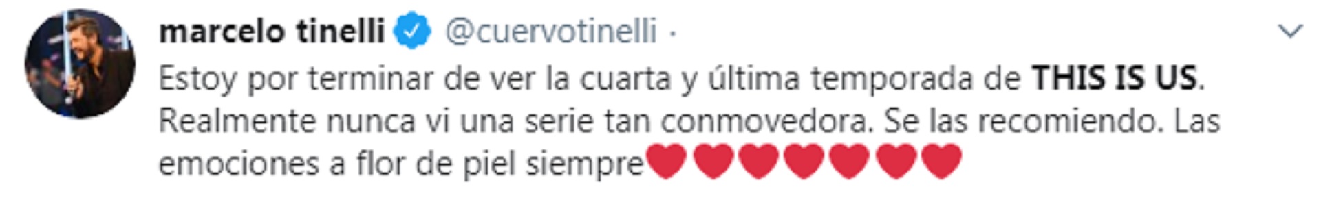Marcelo Tinelli se declaró fanático de la serie (Foto: Twitter)