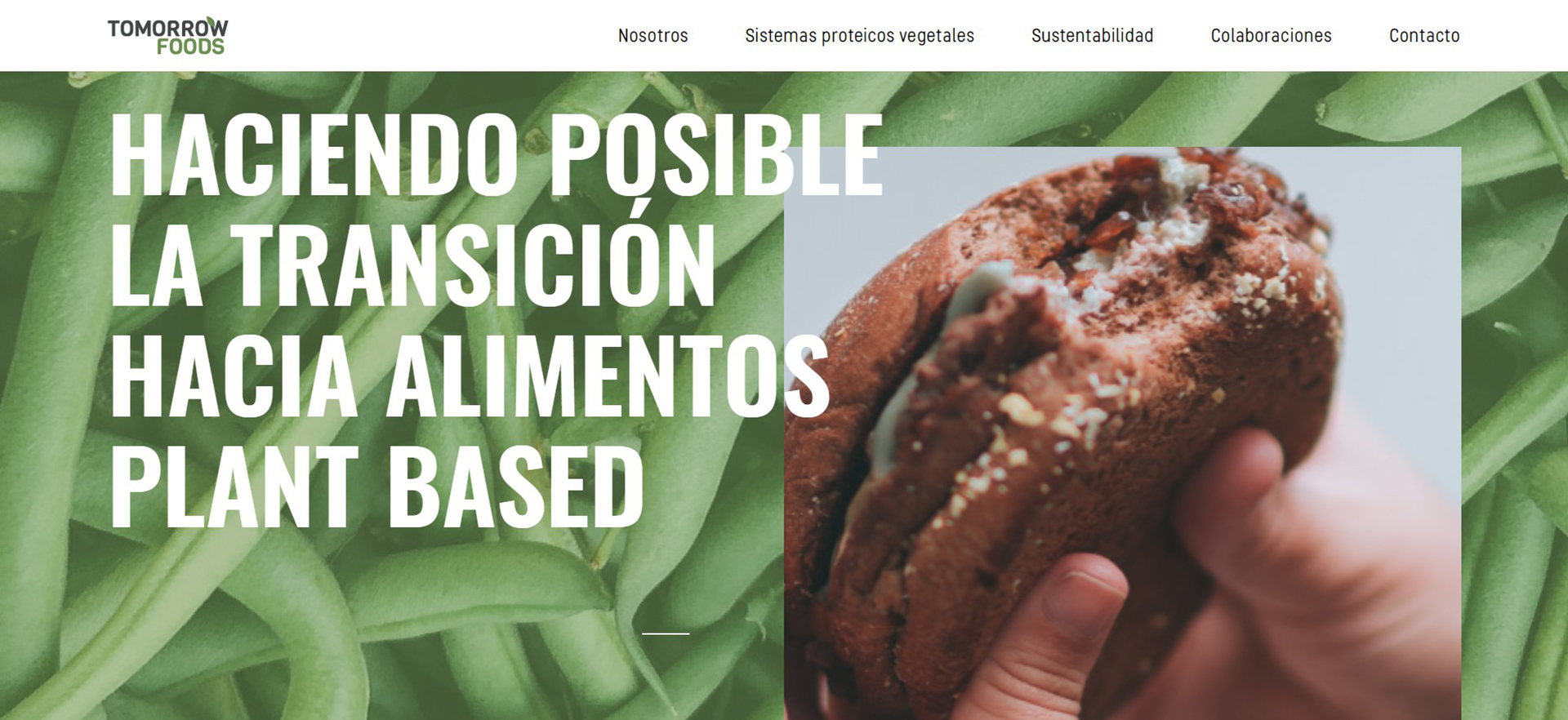 La página web de TomorrowFood