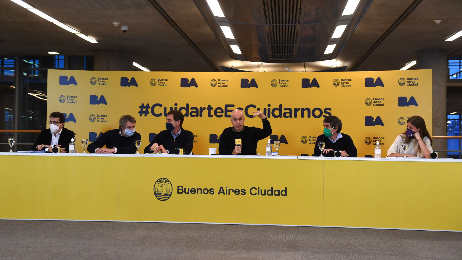 Conferencia de prensa de Rodríguez Larreta y parte del gabinete