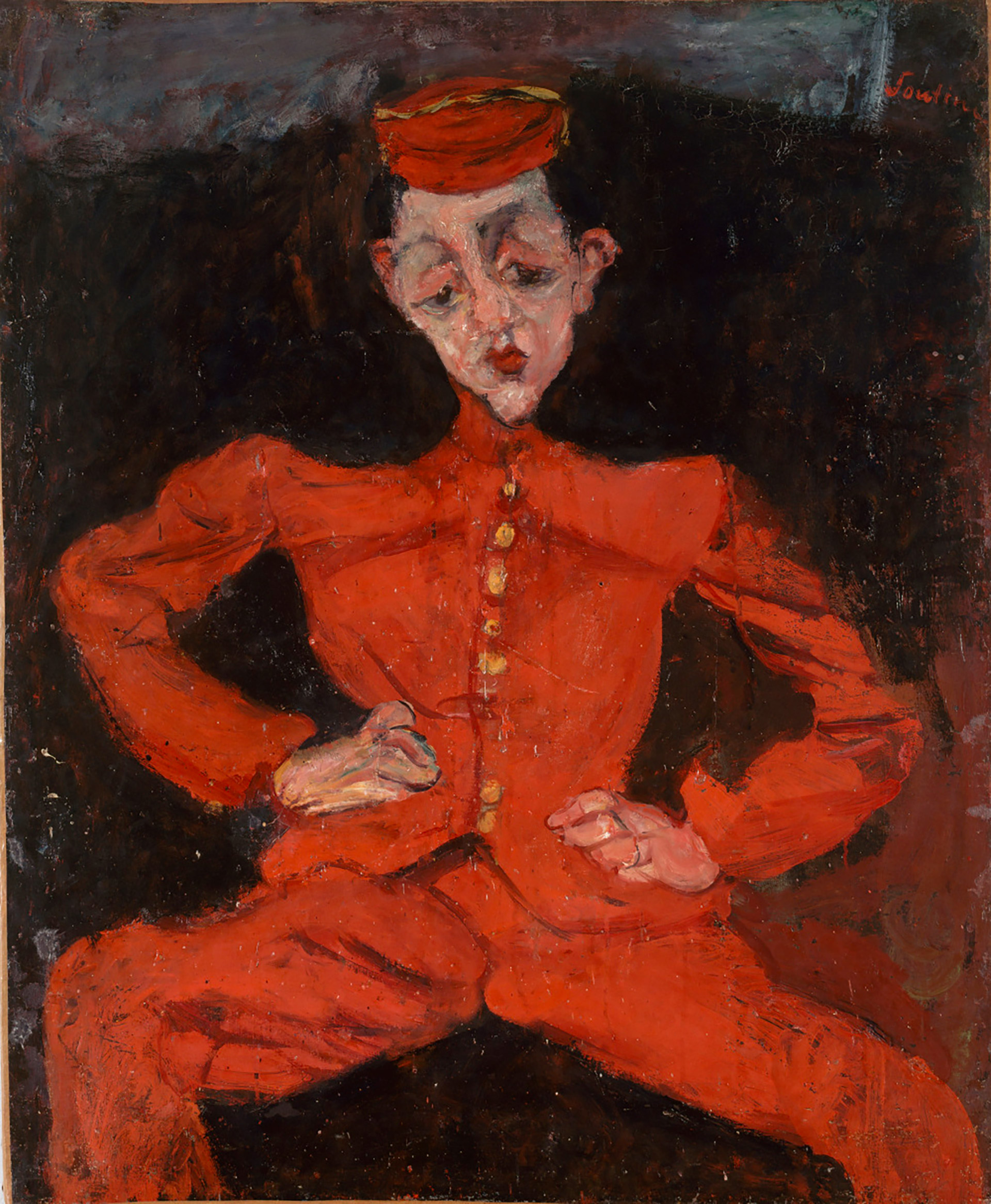 "El botones", de Chaim Soutine. Soutine tiene una serie de pinturas con trabajadores; esta forma parte de esa serie.