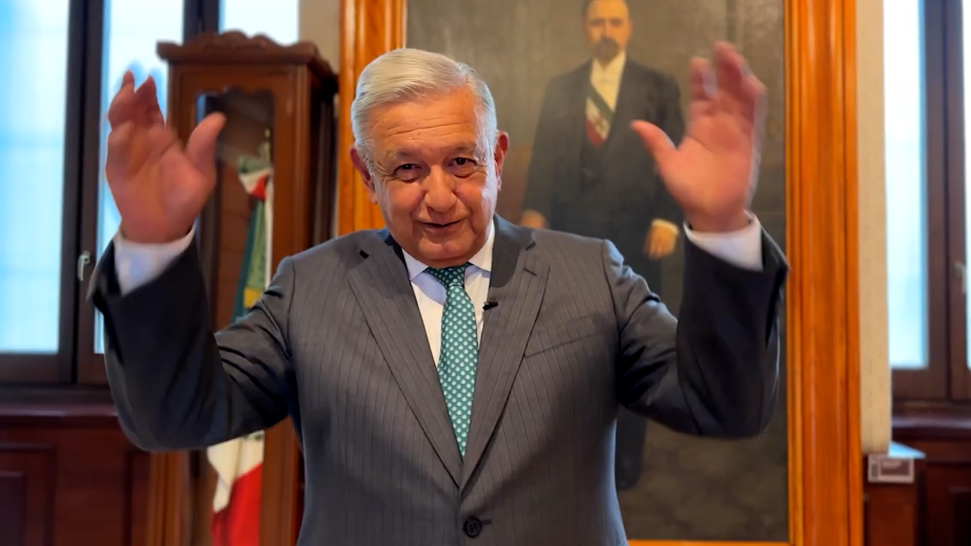 AMLO reapareció después de anunciar su tercer contagio de COVID (Captura de pantalla)