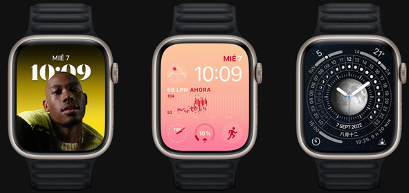 Personalización de pantalla en los Apple Watch Series 8 (Apple)