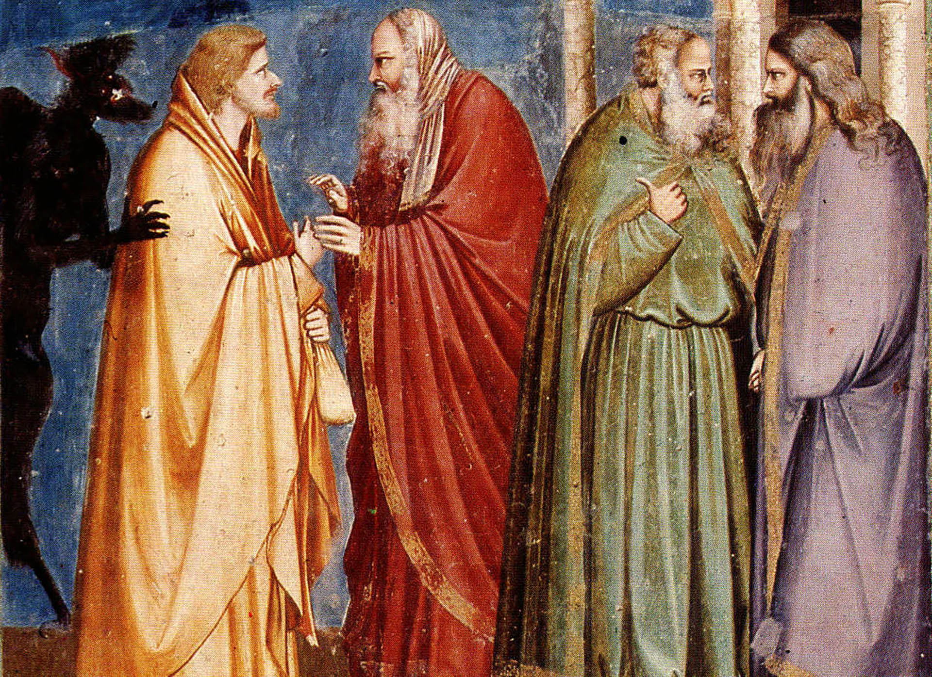 La Traición de Judas, de Giotto. Se encuentra en la Capilla de los Scrovegni, Padua, Italia