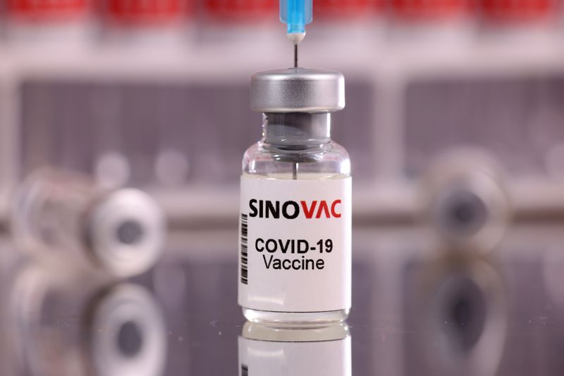 Foto de archivo ilustrativa de un vial con una etiqueta de la vacuna de Sinovac para el COVID-19 
Ene16, 2022. REUTERS/Dado Ruvic/
