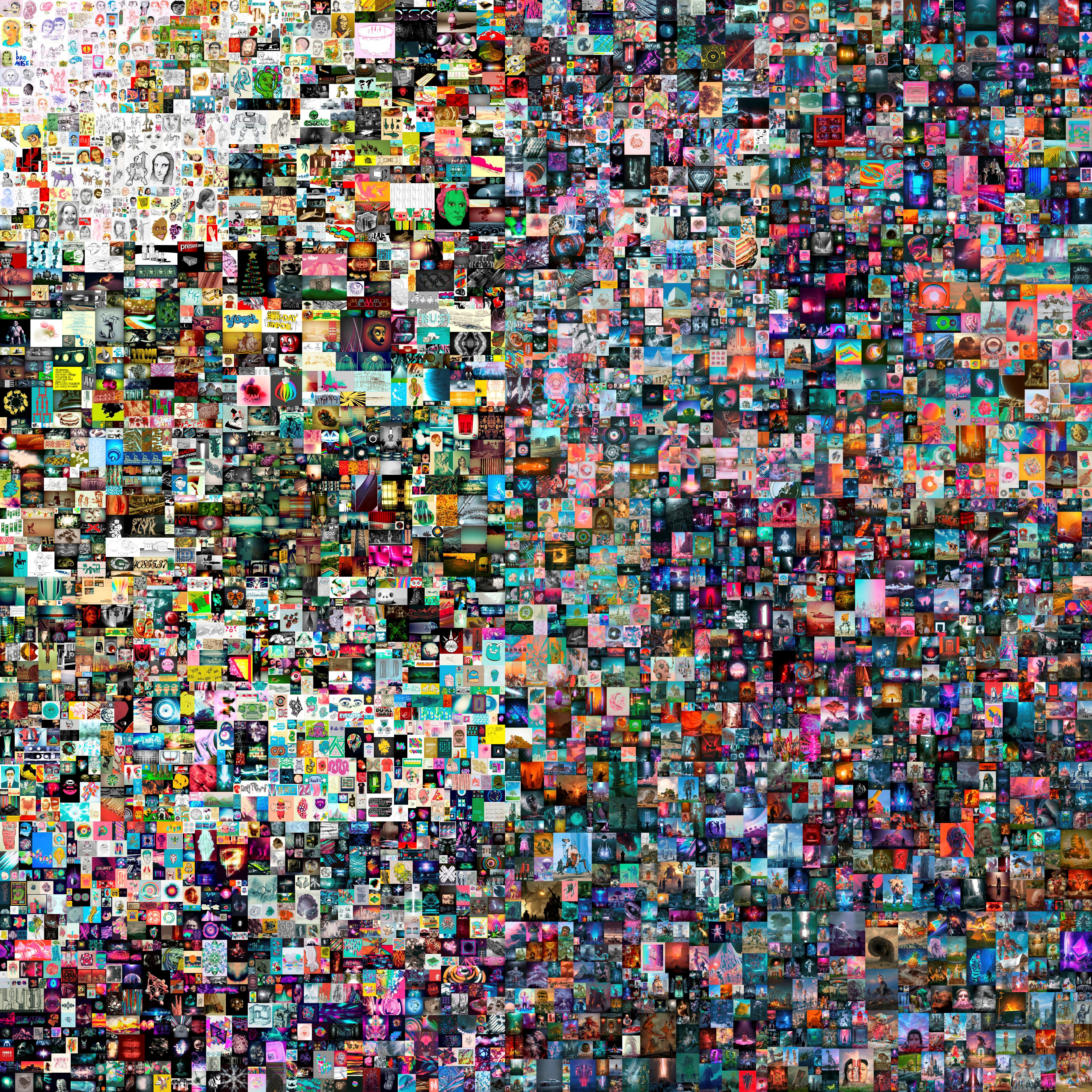 El "collage" de bytes digitales diarias de 21.069 x 21.069 pixels creado por el artista Mike Winkelmann, conocido como Beeple (MANDATORY CREDIT/File Photo)
