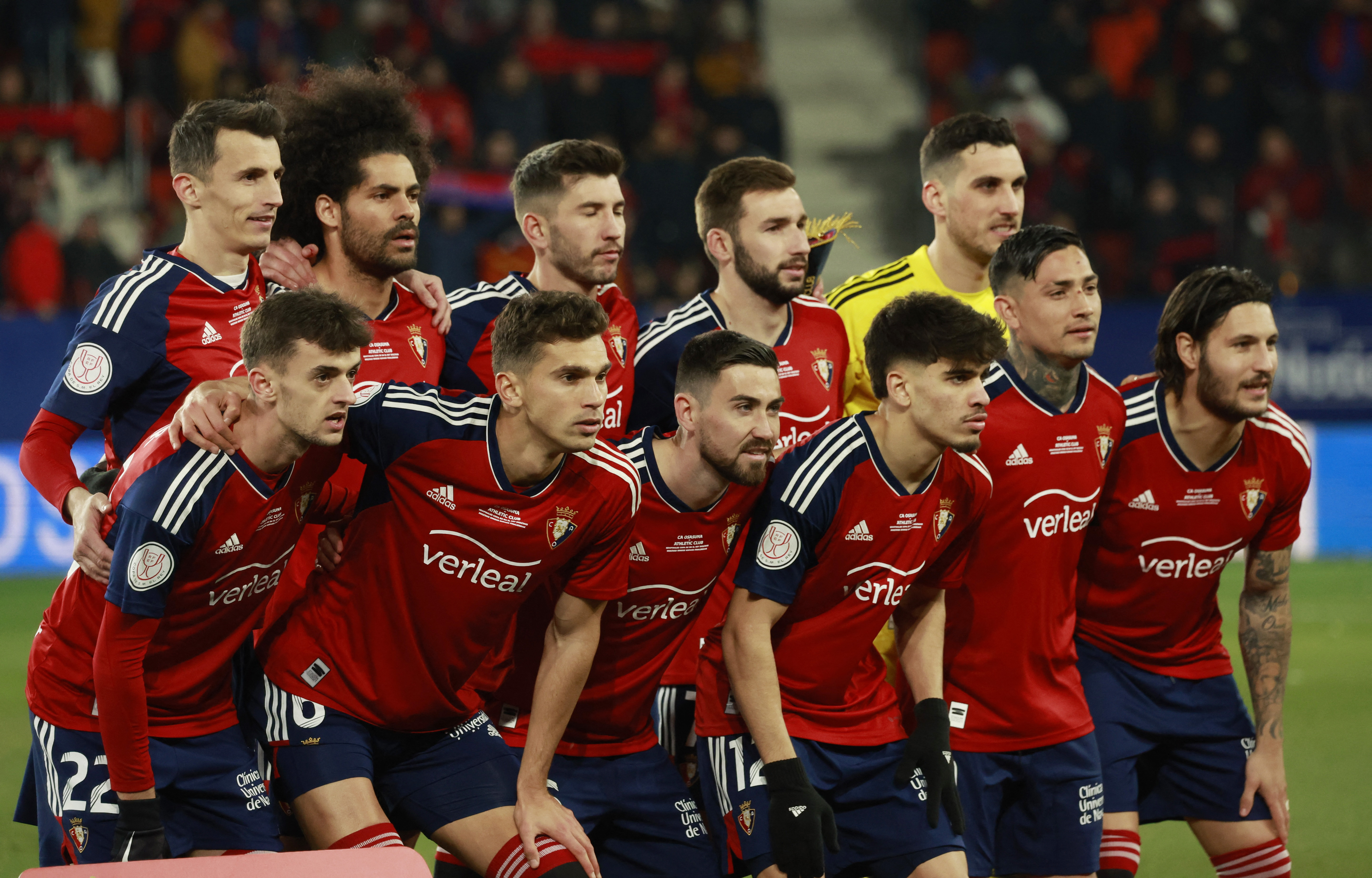 Soccer Football - Copa del Rey - Semi Final - First Leg - Osasuna v Athletic Bilbao - El Sadar Stadium, Pamplona, Spain - March 1, 2023  Osasuna players pose for a team group photo before the match REUTERS/Vincent West