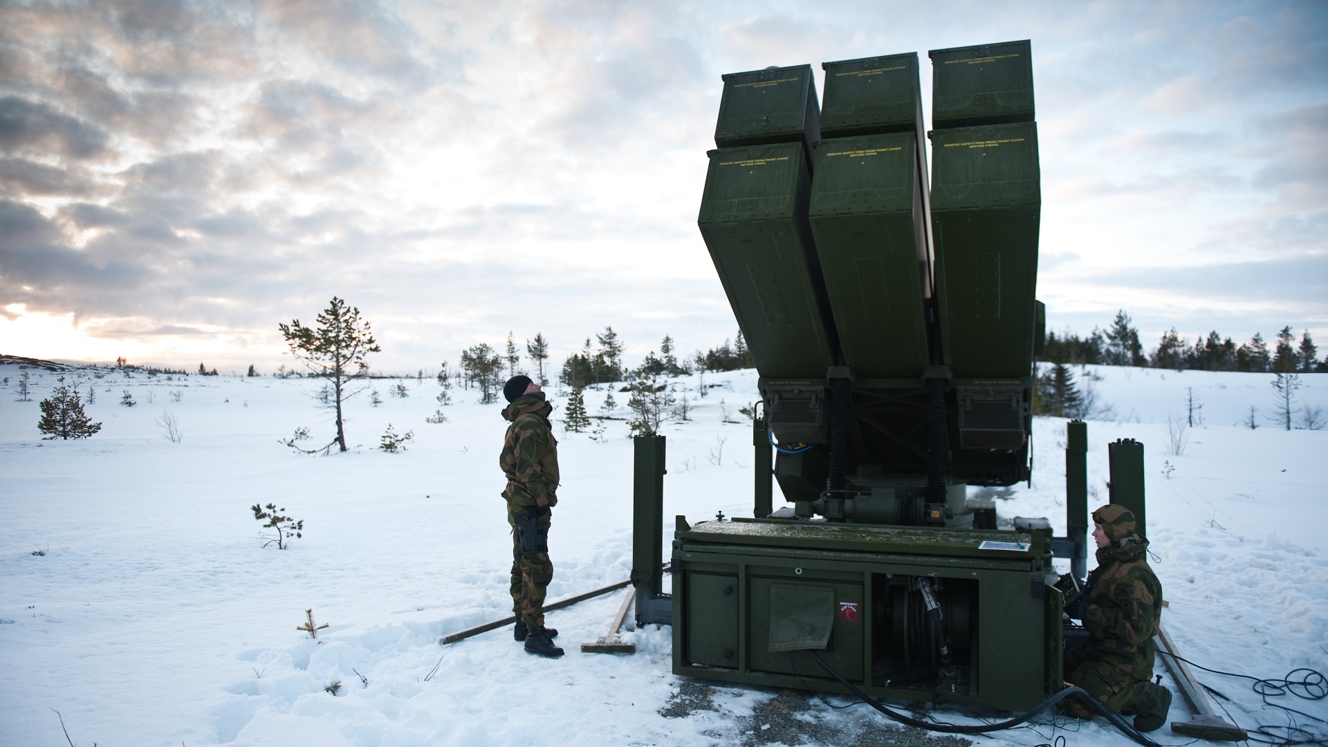 Foto de archivo de un sistema de defensa aérea NASAMS desplegado en Noruega
