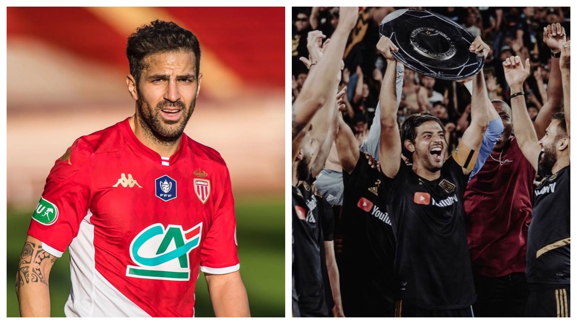 Actualmente Cesc juega con el Mónaco del futbol francés y Carlos con el LAFC de la MLS (Foto: Especial)