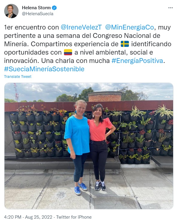 Embajadora De Suecia En Colombia Sumó Su Apoyo A Ministra Irene Vélez Y También Vistió De Tenis 8038