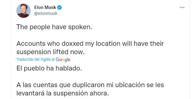 El también Director General de Tesla había provocado la ira y las advertencias de la Unión Europea y de la ONU tras suspender las cuentas de media docena de destacados periodistas de The New York Times, CNN y The Washington Post. (TWITTER)