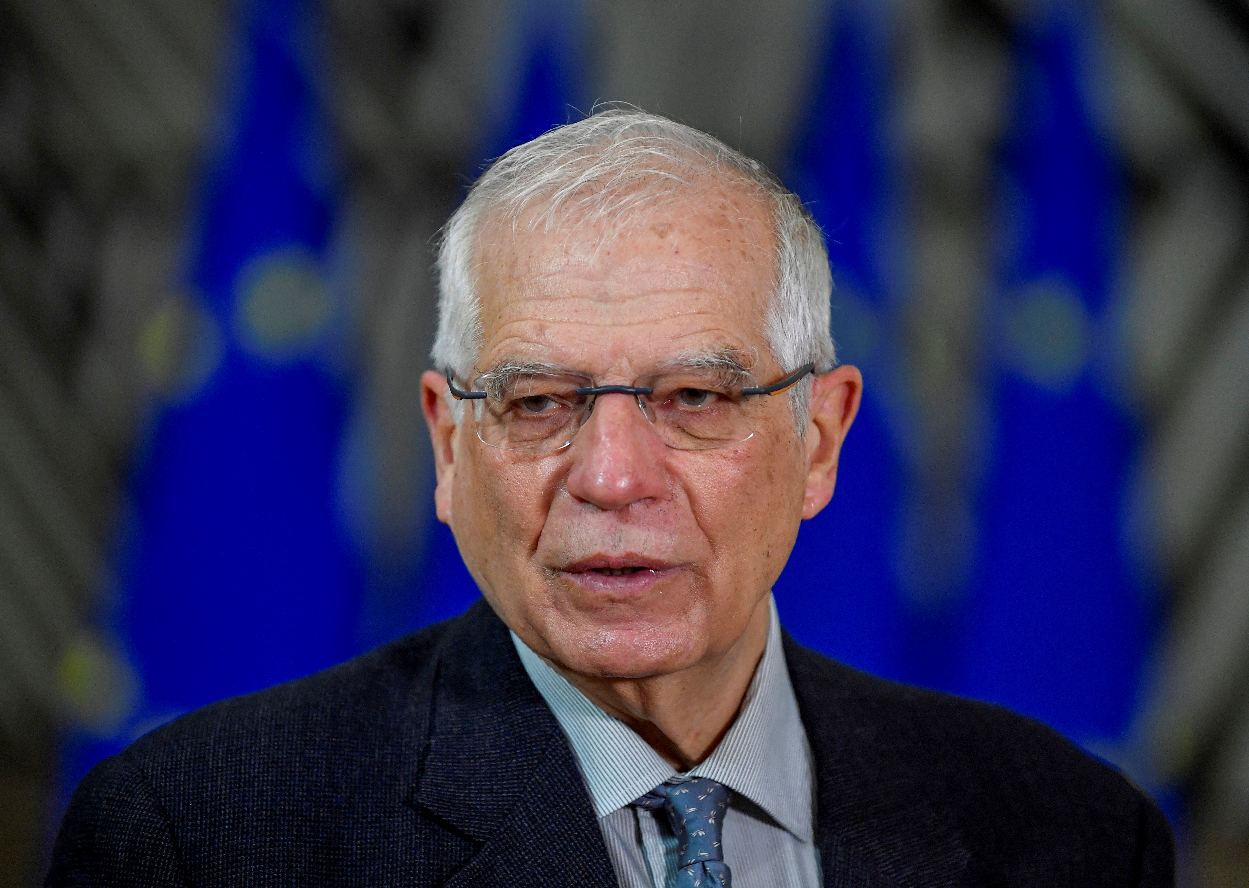 El jefe de la diplomacia europea Josep Borrell este lunes en Bruselas (John Thys via REUTERS)