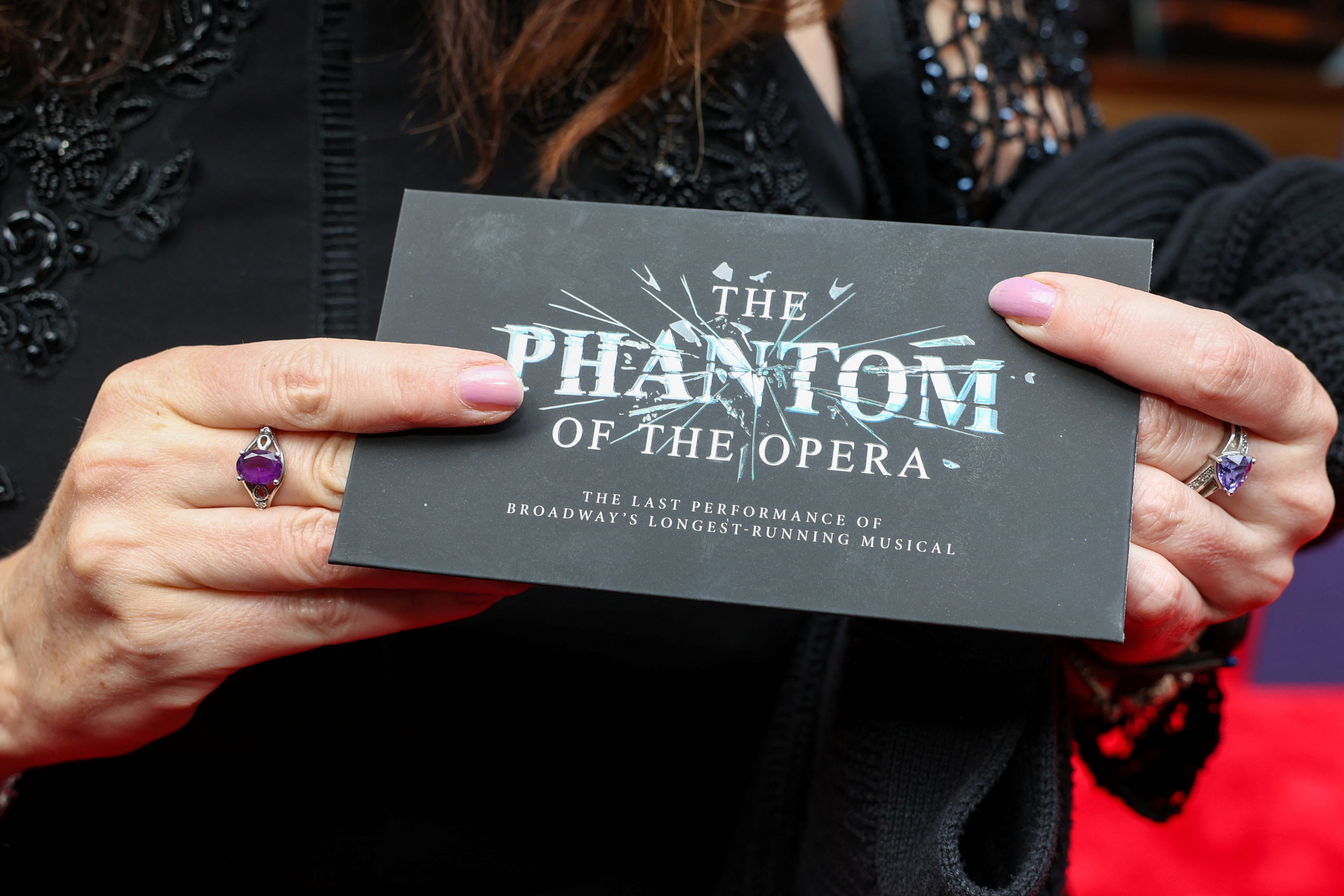 The ticket for the last performance of "The Phantom of the Opera".  (PHOTO: REUTERS/Caitlin Ochs)