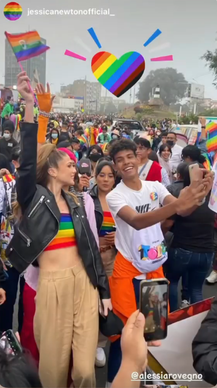 La Miss Perú en la marcha del orgullo gay.