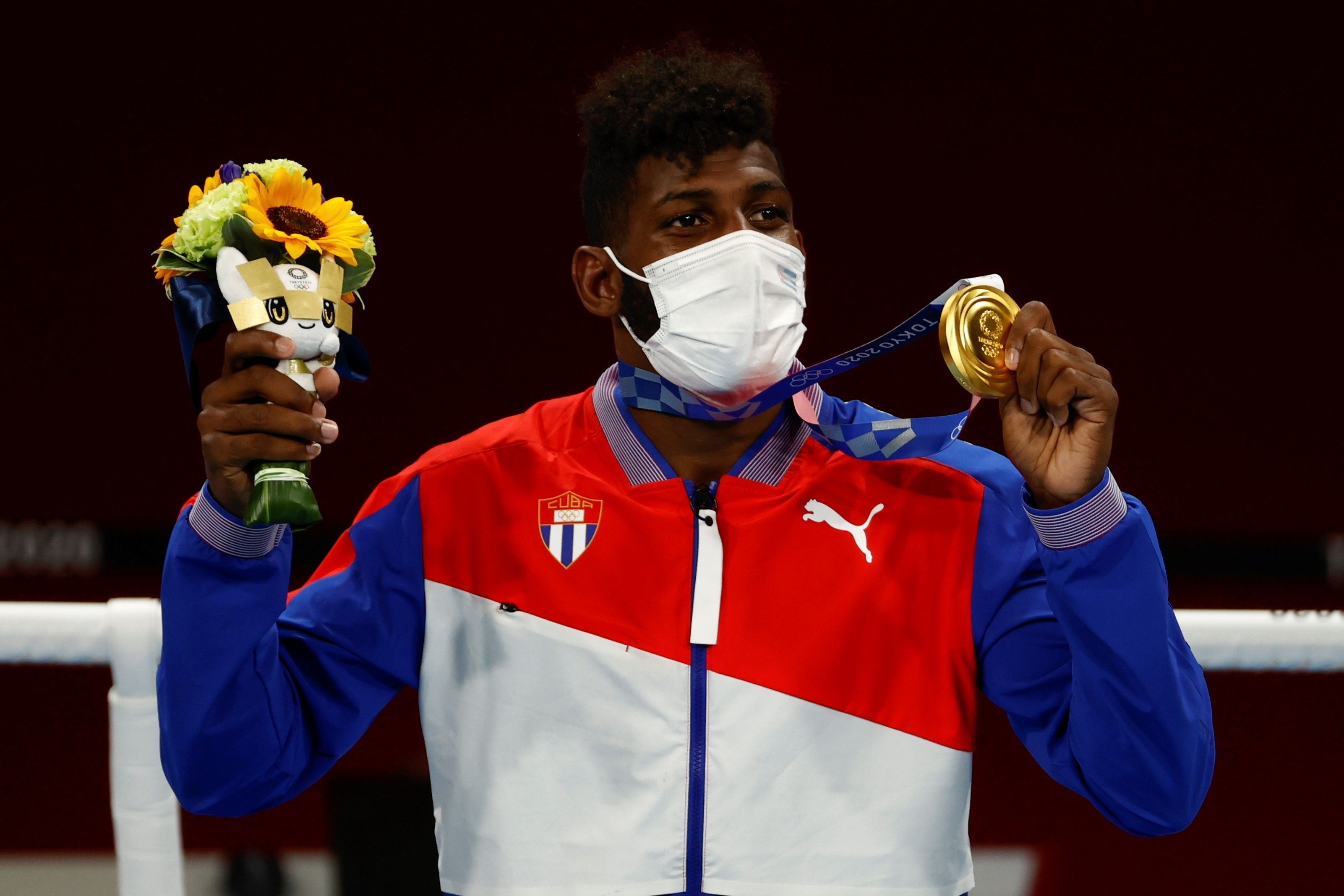Andy Cruz from Cuba, gold medal for men's lightweight boxing at the 2020 Olympic Games. EFE/ José Méndez/File
