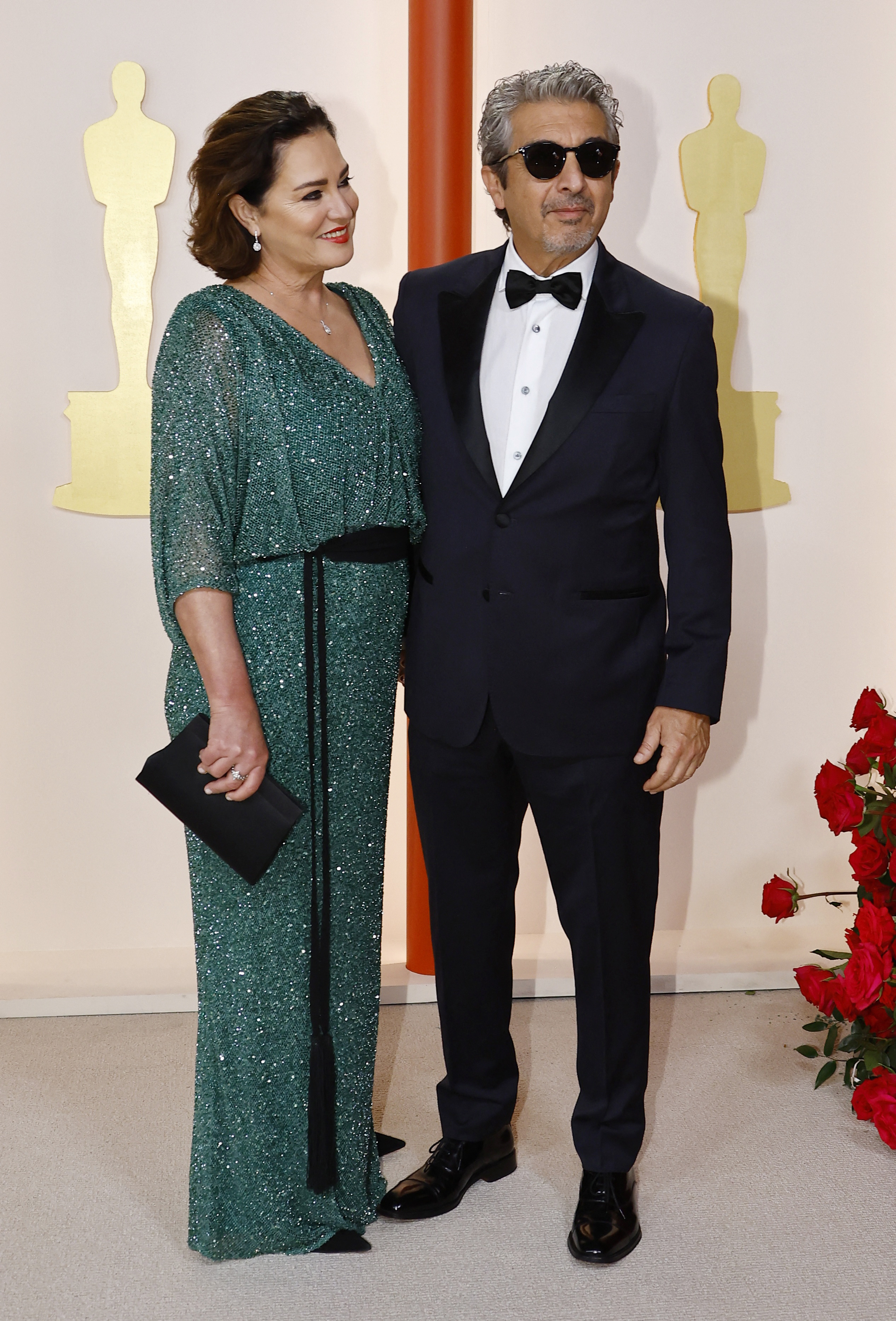 Ricardo Darin and Florencia Bas pose on the champagne-colored red carpet during the Oscars arrivals at the 95th Academy Awards in Hollywood, Los Angeles, California, U.S., March 12, 2023. REUTERS/Eric Gaillard
