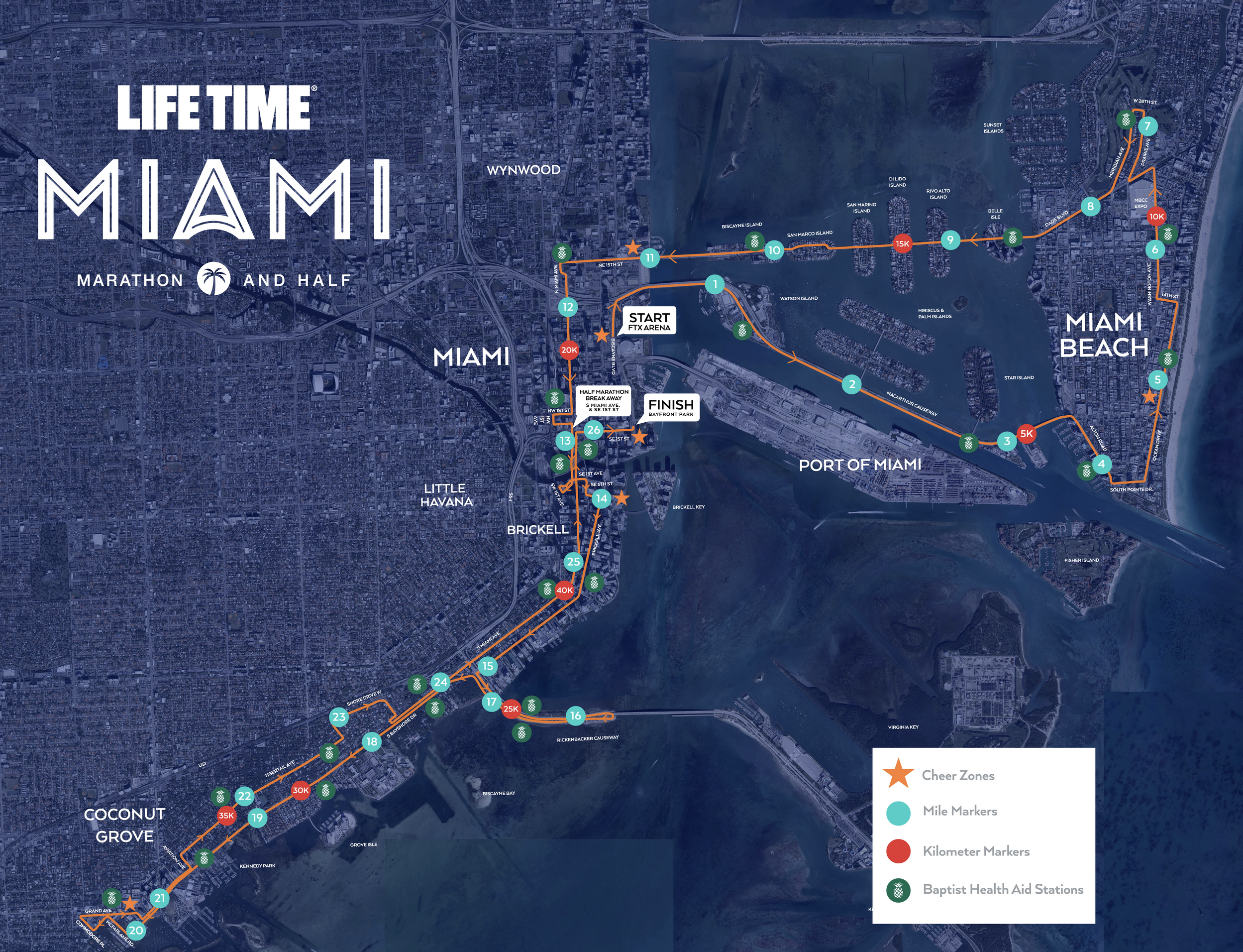 La maratón de Miami ofrece tres opciones a los entusiastas.