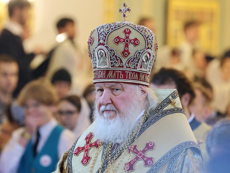 Una imagen del patriarca Kirill de Moscú y de toda Rusia, durante  un servicio religioso. (REUTERS/Yulia Morozova)