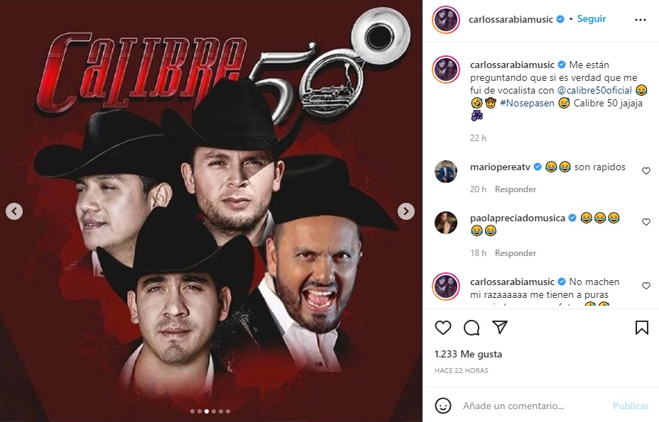 (Captura: @carlossarabiamusic/Instagram)
