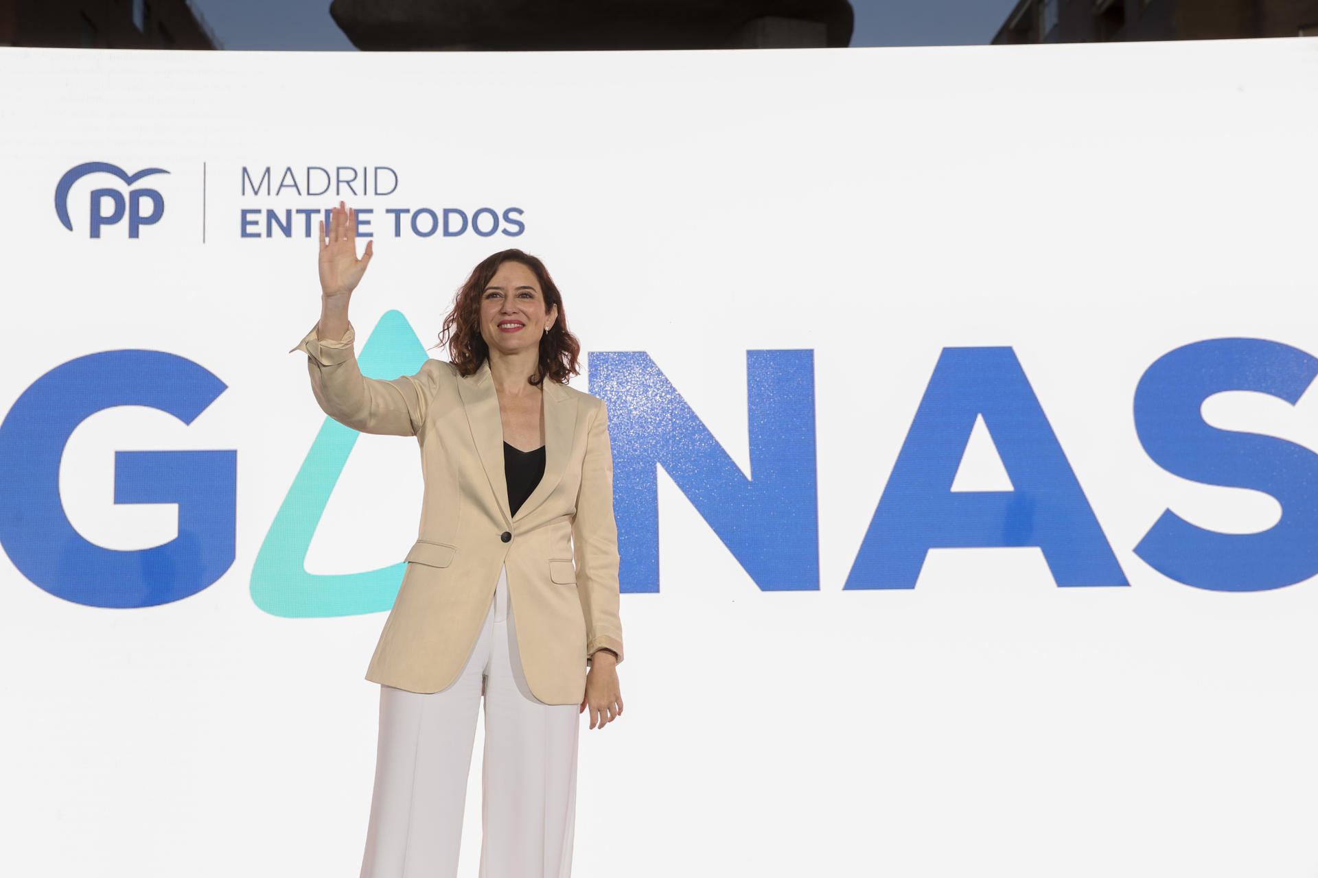 MADRID, 11/05/2023.- La presidenta de la Comunidad de Madrid, Isabel Díaz Ayuso, participa este jueves en la capital en el acto de apertura de campaña del PP de Madrid. EFE/Kiko Huesca
