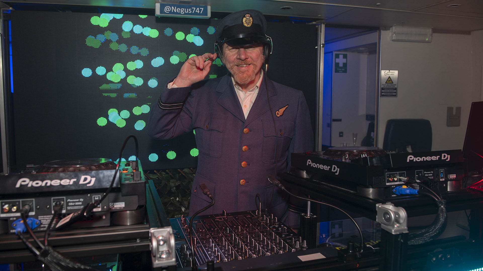 The event plane also has a stand for the DJ to play music throughout the night.  (Photo by Stuart C. Wilson/Getty Images for Cotswold Airport Events Ltd.)