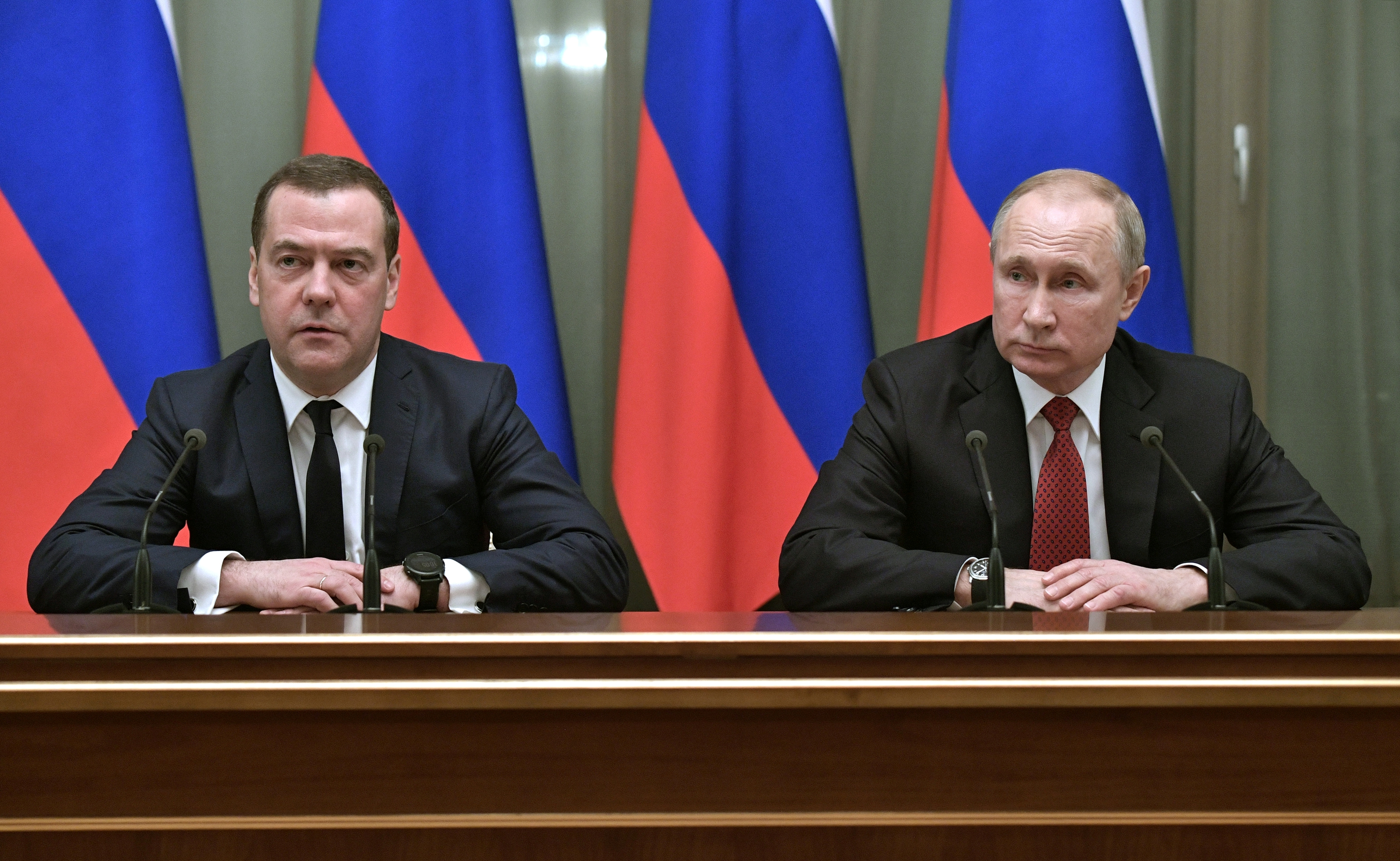 Vladimir Putin y Dmitri Medvedev