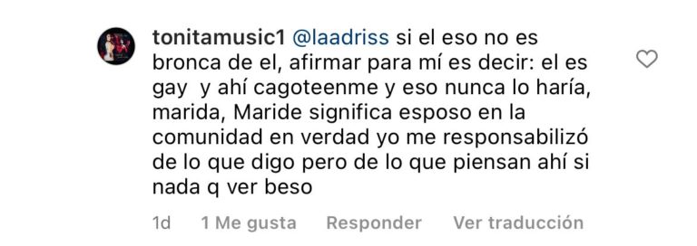 La cantante contestó en Instagram un comentario de reclamo (Foto: Captura de panatalla)