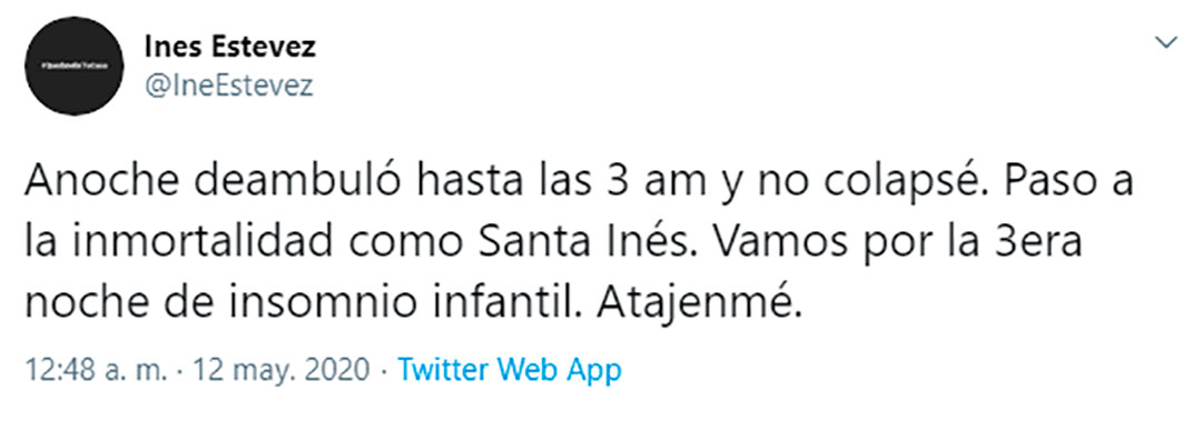El tuit de Inés luego de tres noches sin dormir