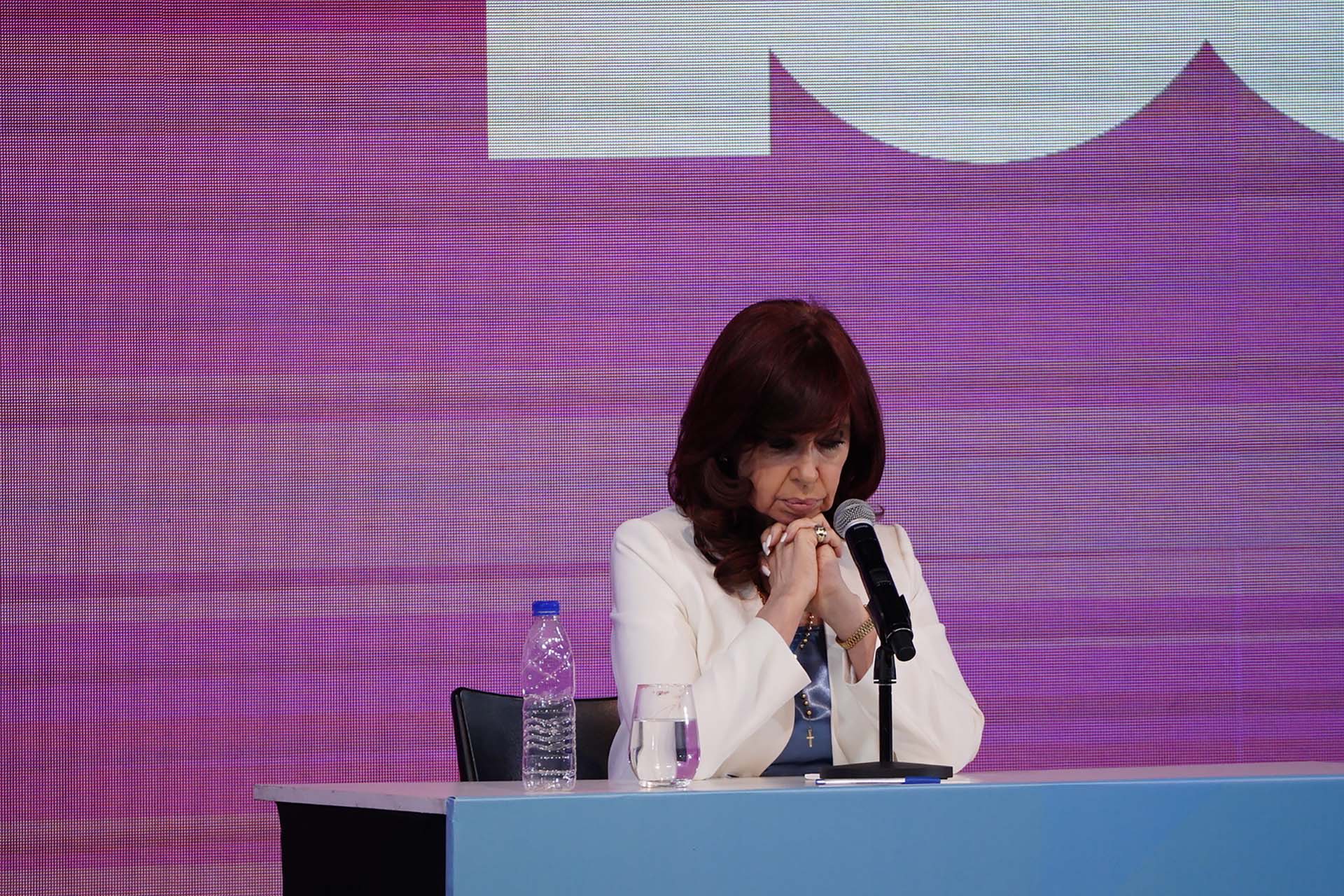 Cristina Kirchner en el acto del viernes (Franco Fafasuli)