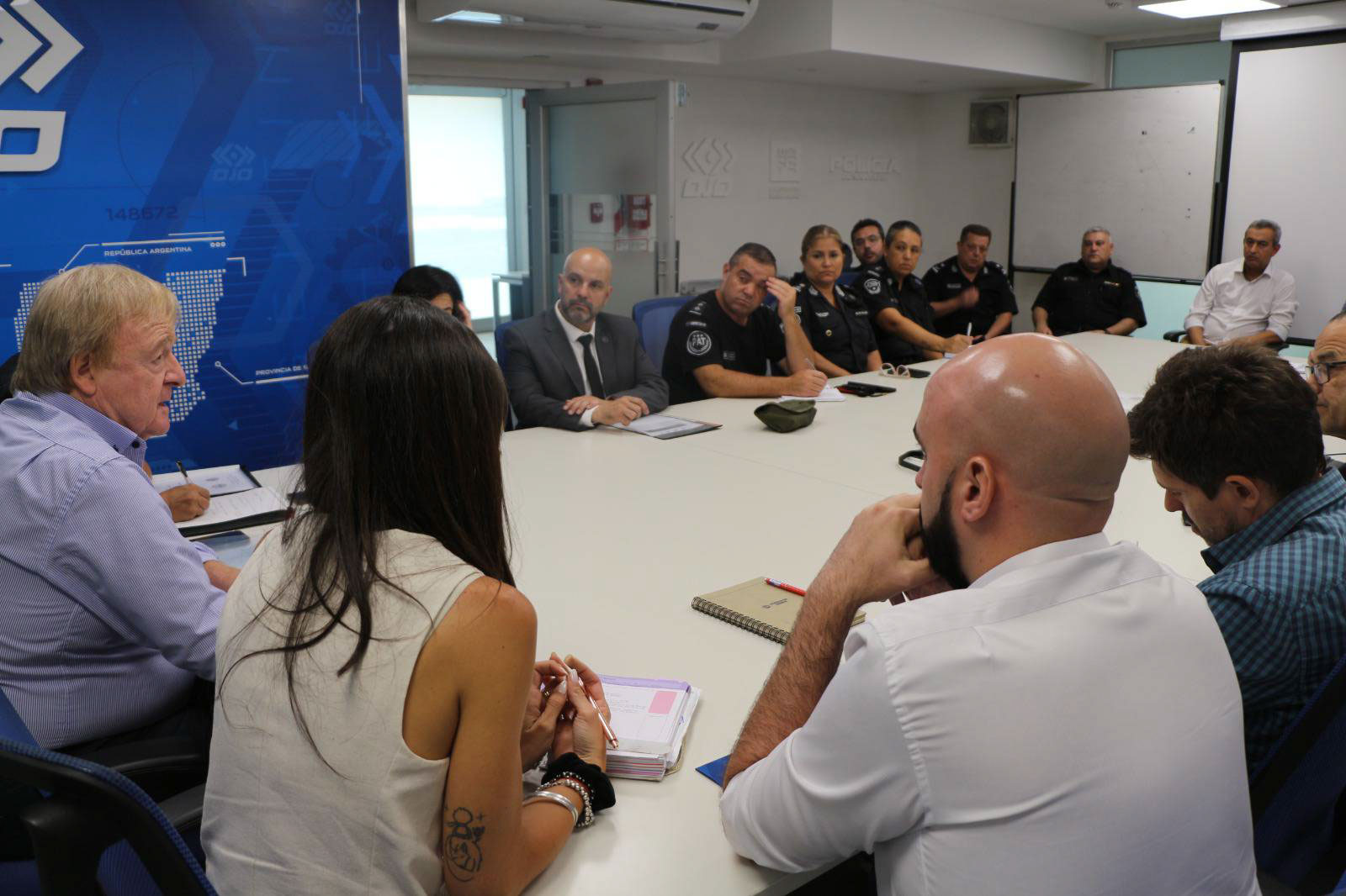 La mesa operativa que conduce el Jefe de Gabinete del ministerio de Seguridad, Lucas Gancerain 