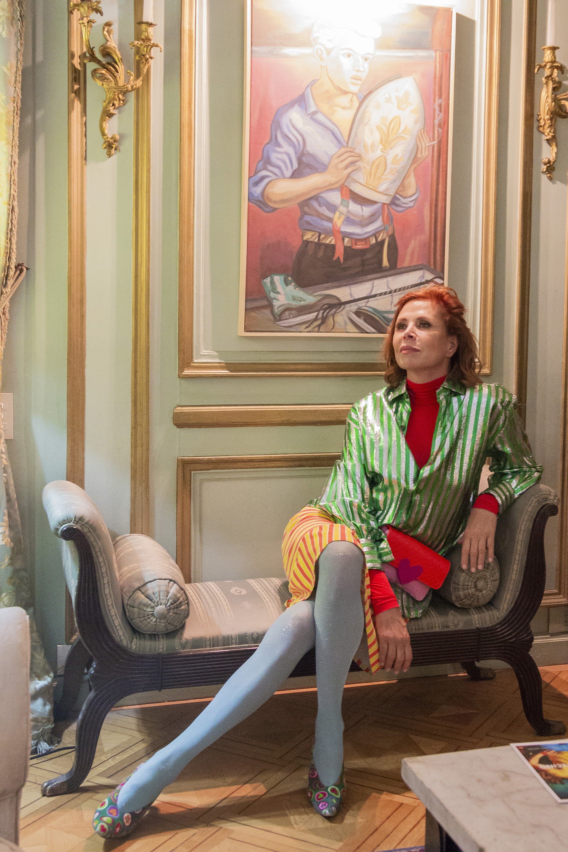 Ágatha Ruiz de la Prada quedó fascinada con las obras de arte exhibidas en la casa de la familia Dodero