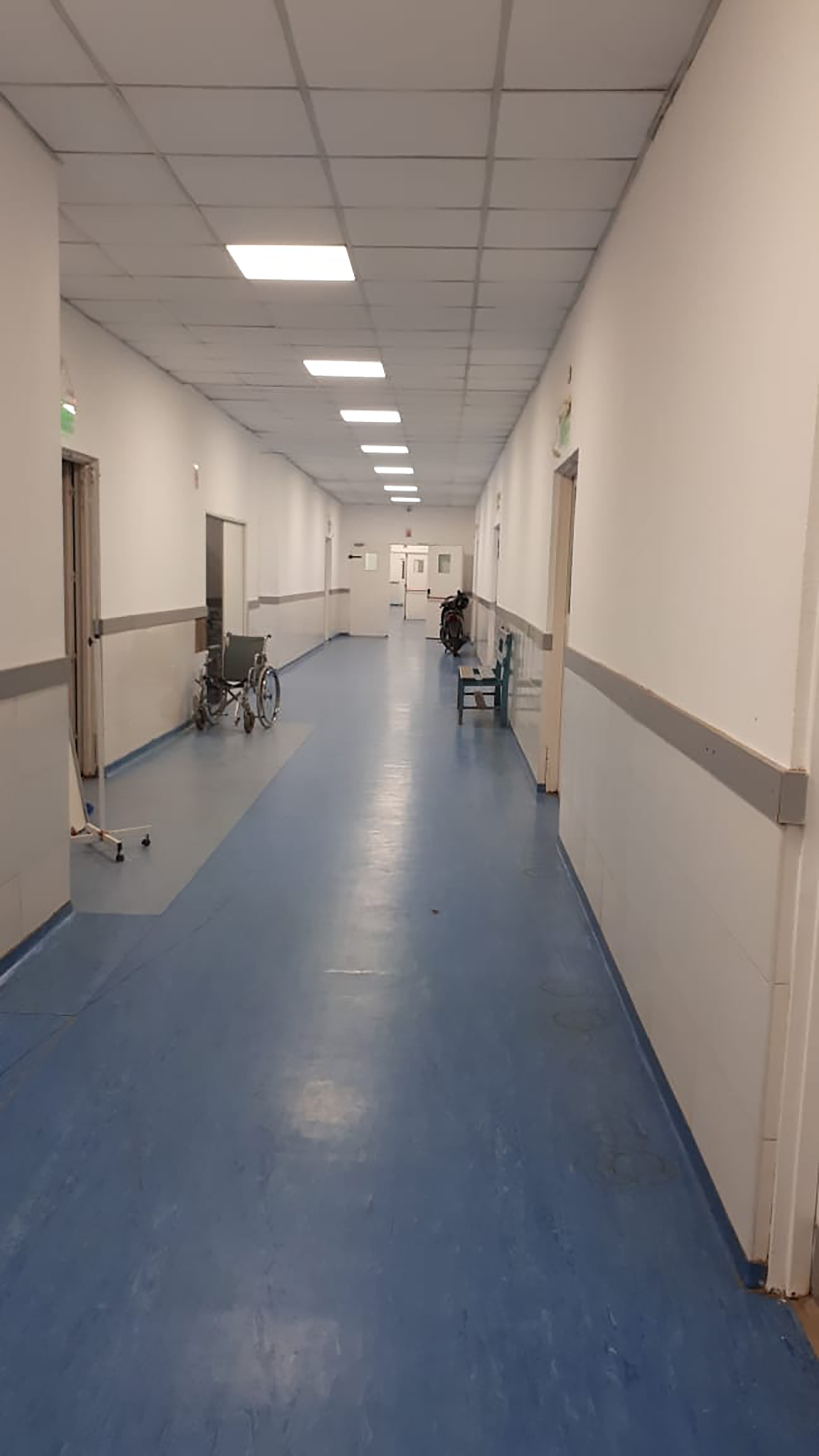 Uno de los pasillos del Hospital Eva Perón de Barranqueras, en la provincia de Chaco