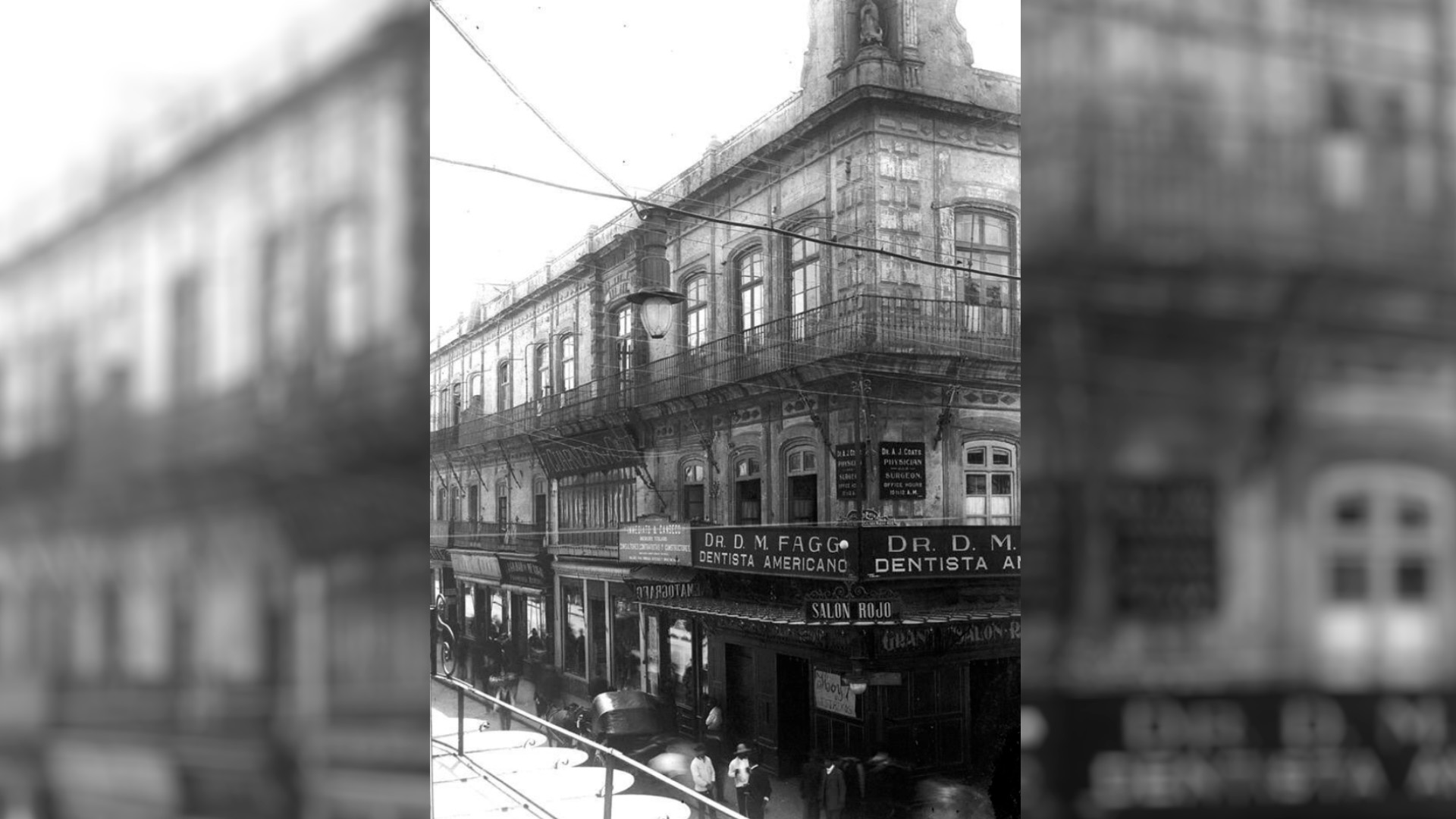 El Salón Rojo se encontraba en lo que hoy es la esquina de Bolívar y Francisco I. Madero. ahí se ubicó el primer cine de la CDMX 
Foto: Twitter @Cuauhtemoc_1521