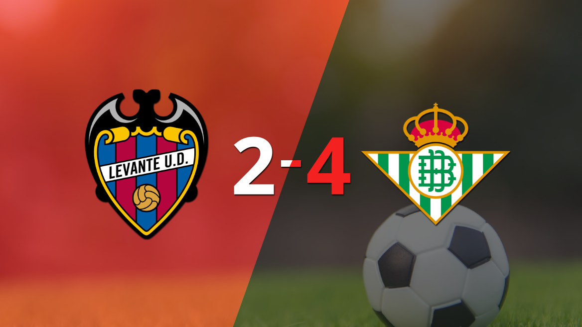 Nabil Fekir marca un doblete en la victoria 4-2 de Betis ante Levante