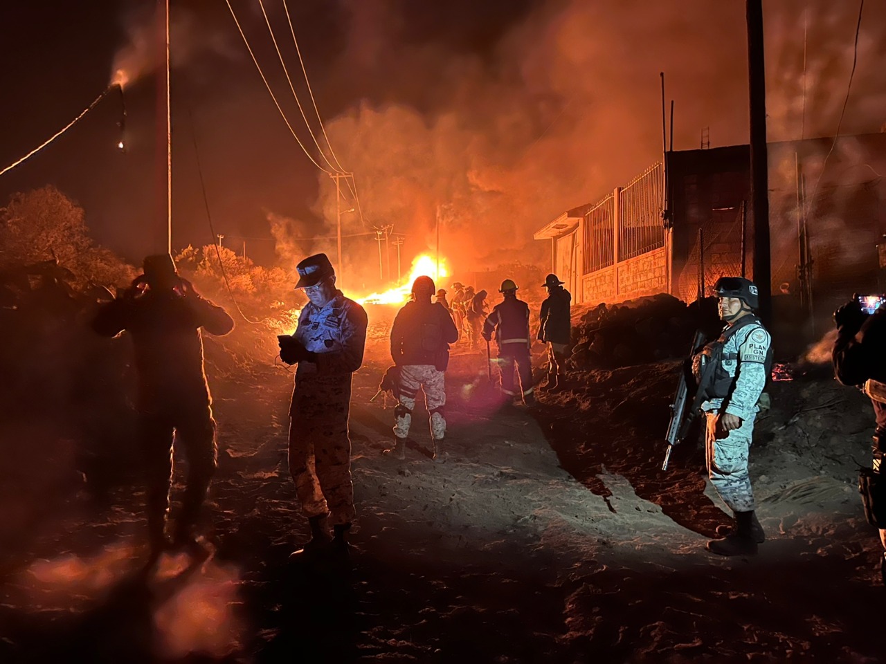 Explosión en ducto de Pemex localizado en Hidalgo (Guardia Nacional)
