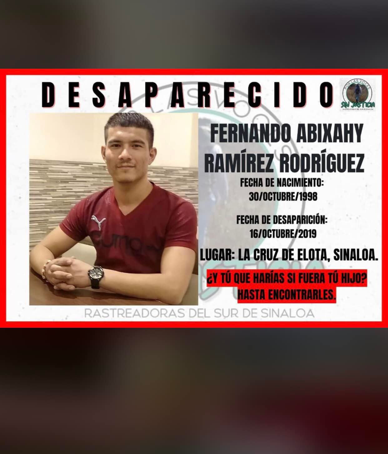 Fernando Abixahy fue reportado como desaparecido a dos semanas de cumplir 21 años (Foto: Corazones sin justicia)