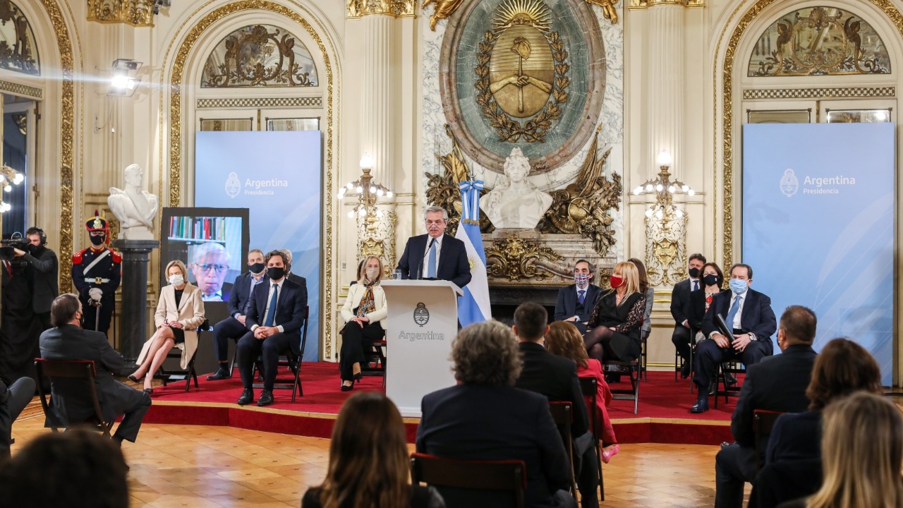 Alberto Fernández al presentar la reforma judicial (Presidencia de la Nación)
