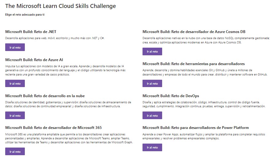 Microsoft ofrece retos de programación para certificar conocimientos. (Captura)