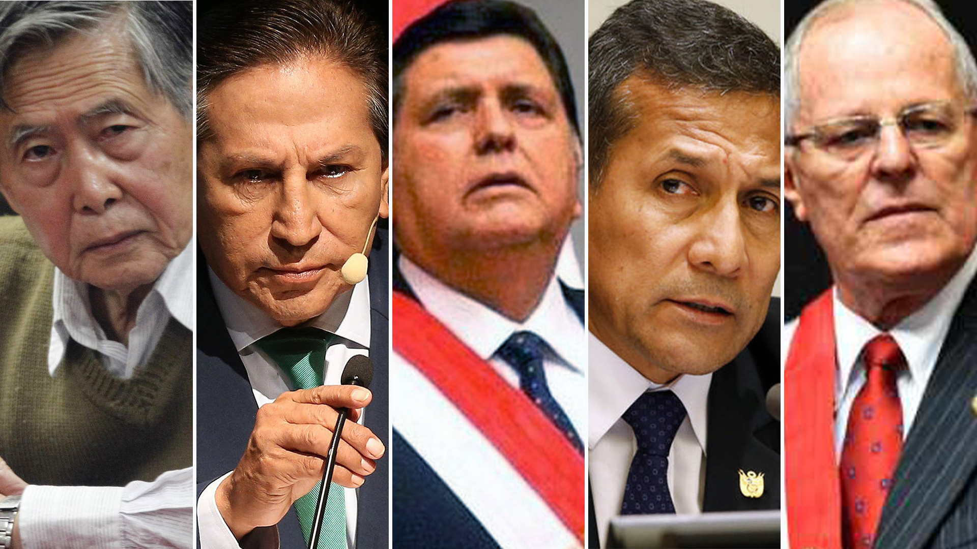 Alberto Fujimori, Alejandro Toledo, Alan García, Ollanta Humala, Pedro Pablo Kuczynski