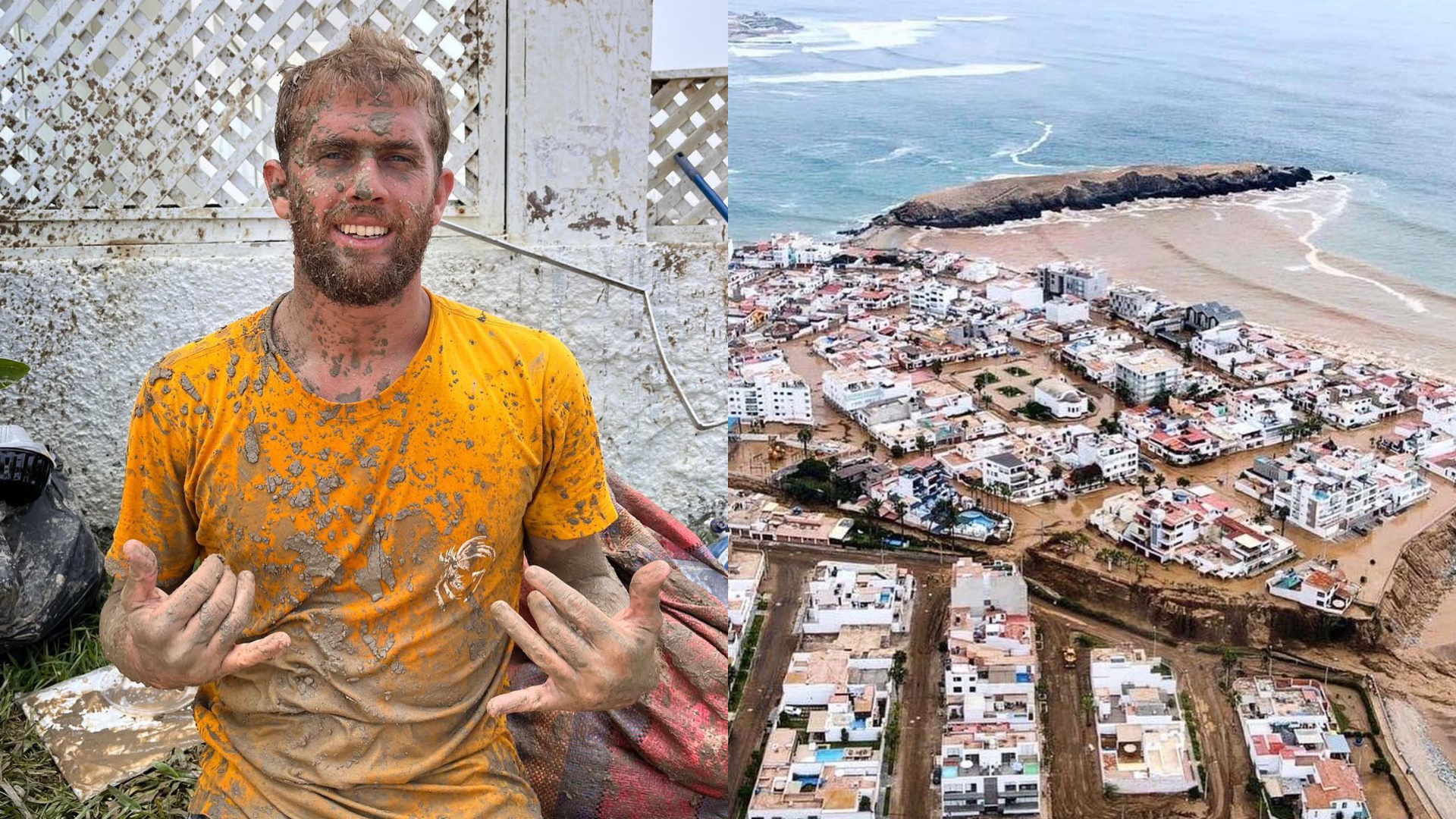 Miguel Tudela se sumó a la limpieza de las viviendas afectadas en Punta Hermosa 