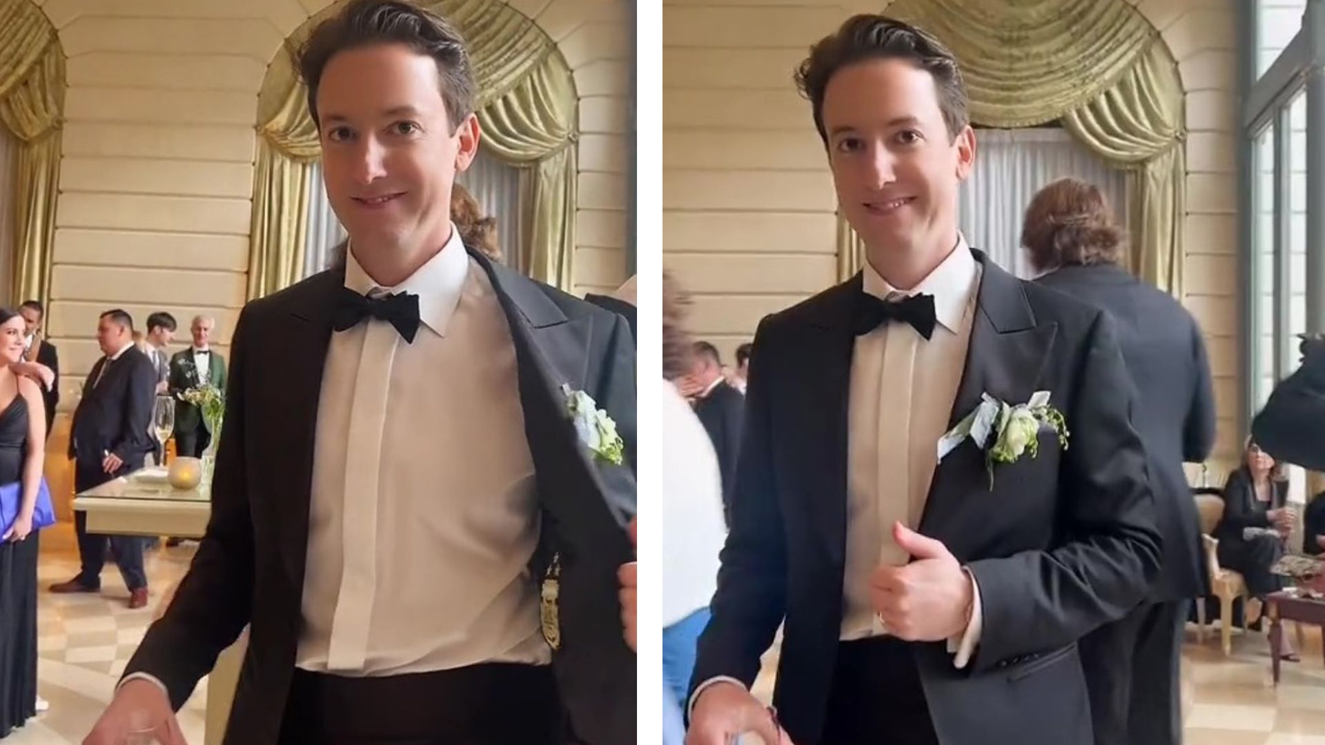 Un joven se casó en Francia y vistió un traje con un detalle muy argentino