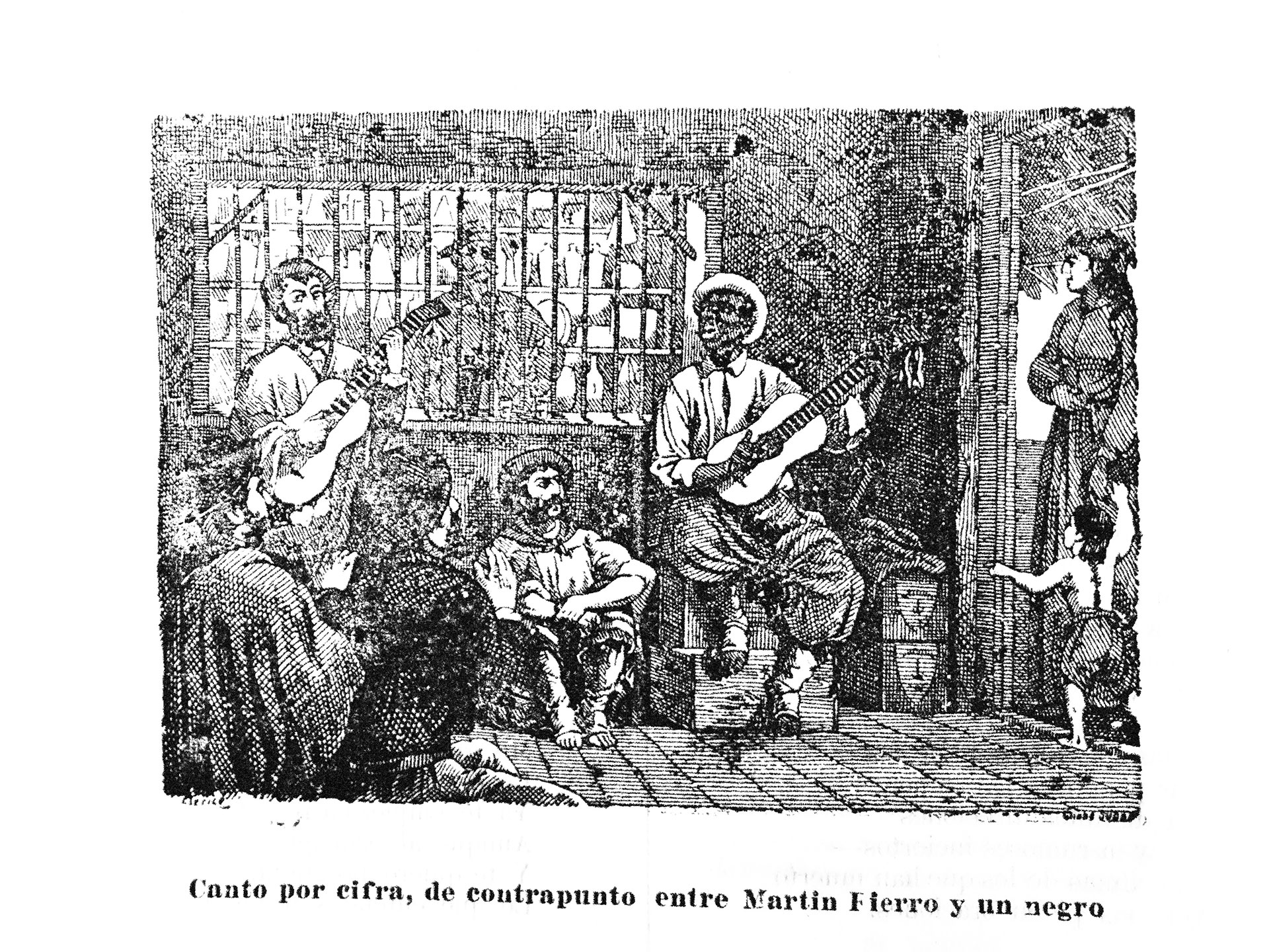 Ilustración incluida en el Martín Fierro.