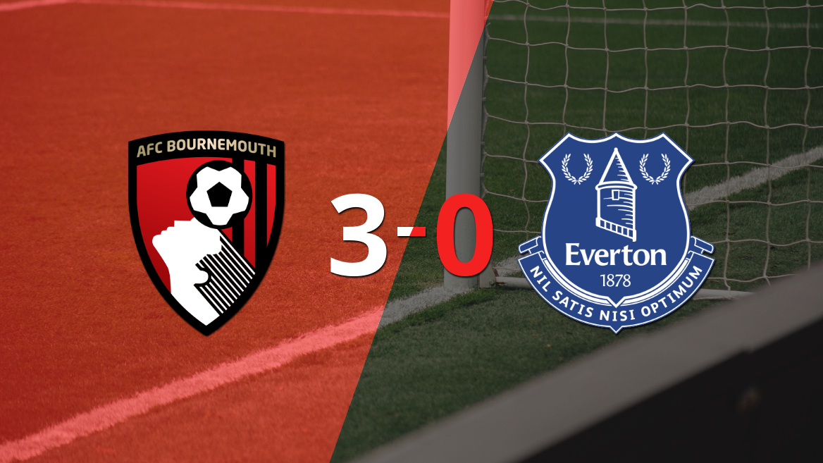 Everton se fue goleado 3-0 en su visita a Bournemouth