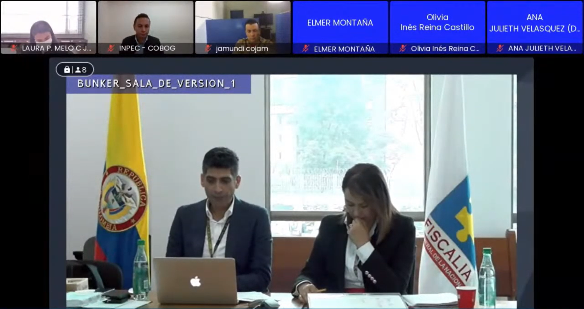 La Fiscalía General de la Nación pidió que se le aplique una pena de 480 a 600 meses de prisión, o sea, entre 40 y 50 años. Foto: Captura de pantalla video audiencia, @prensapaloq, Twitter.