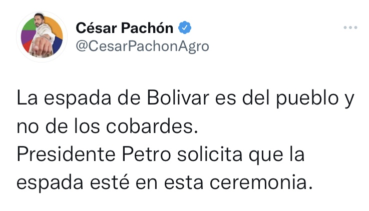 Tuit de César Pachon.