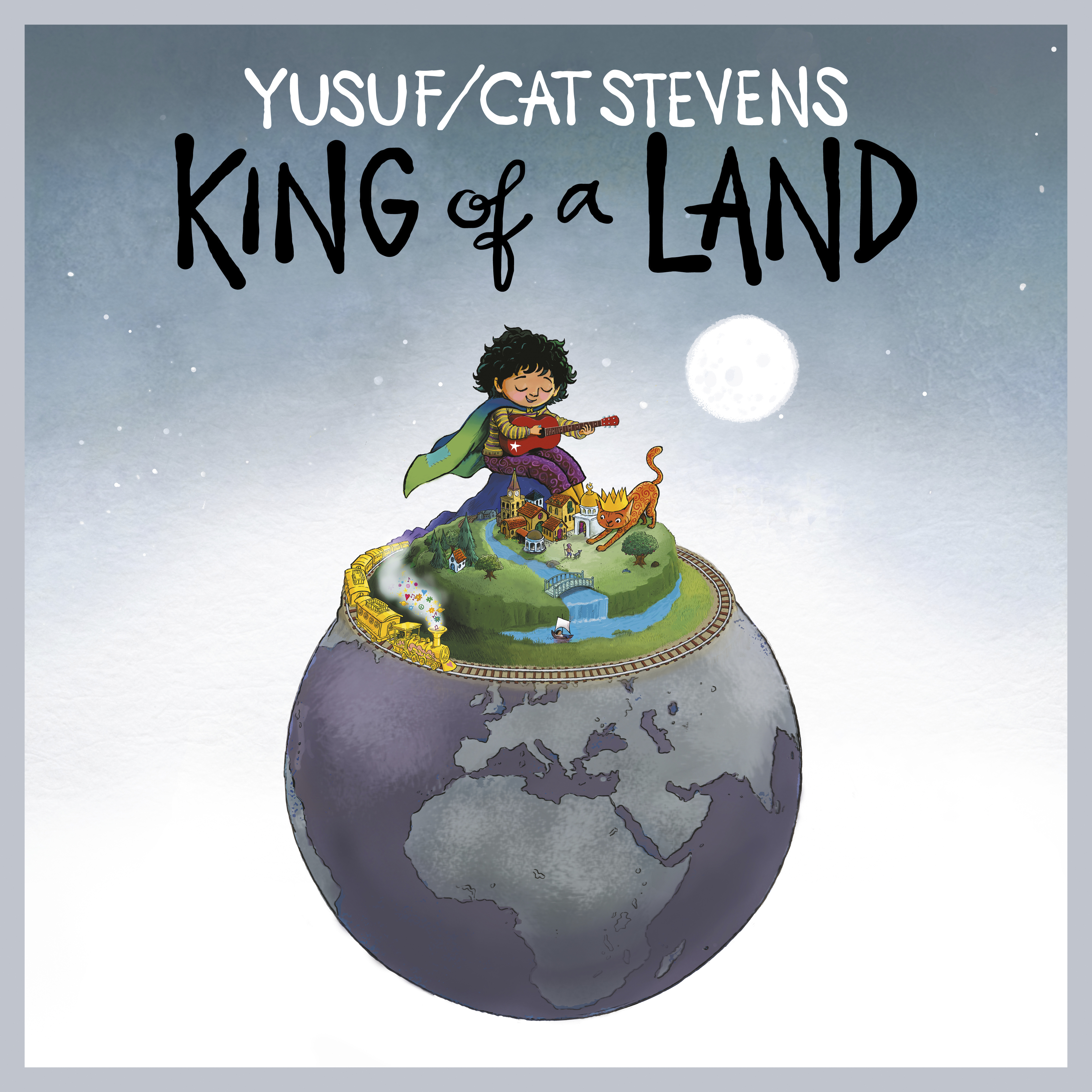 Esta imagen, divulgada por el sello discográfico Dark Horse Records, es la portada del disco de 12 canciones de Yusuf/Cat Stevens llamado "King of a Land", el cual saldrá a la venta en junio. (Dark Horse Records vía AP)
