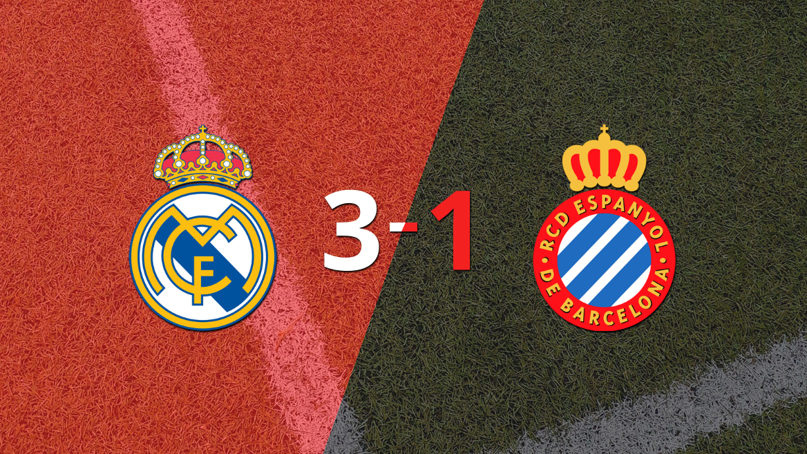 Espanyol se fue goleado 3-1 en su visita a Real Madrid