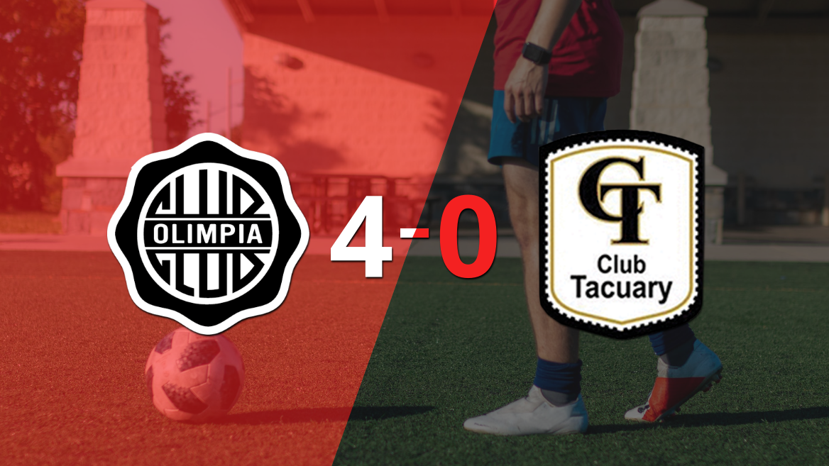 Tacuary fue superado fácilmente y cayó 4-0 contra Olimpia