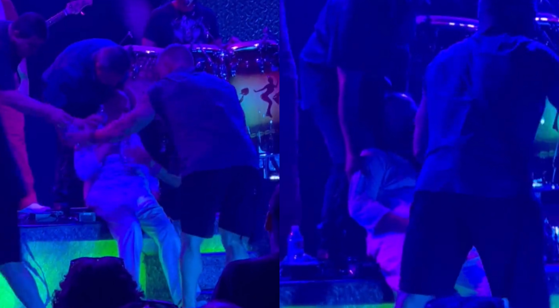 Carlos Santana se desvaneció en el escenario y salió en camilla rumbo al hospital (Foto: Twitter /@BrascoProd)