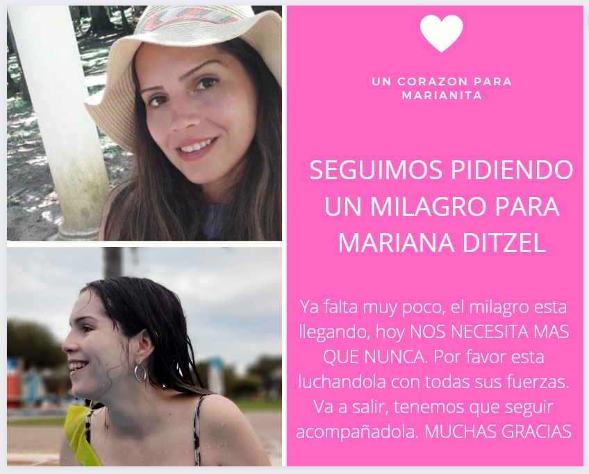 La familia de Mariana comenzó una campaña para conseguir un corazón