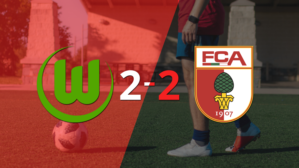 En un emocionante partido, Wolfsburgo y Augsburg empataron 2-2